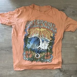 Oversized Billabong coral graphic Tshirt